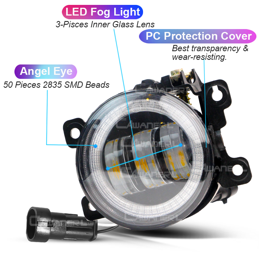 2 Pieces 90MM Round Angel Eye  - Model Kit Land Rover ulasan dan harga