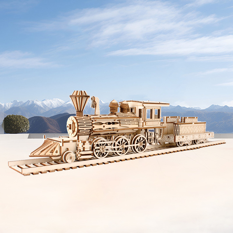 3D Wooden Puzzle Streetcar Sak - Model Kit Locomotive ulasan dan harga