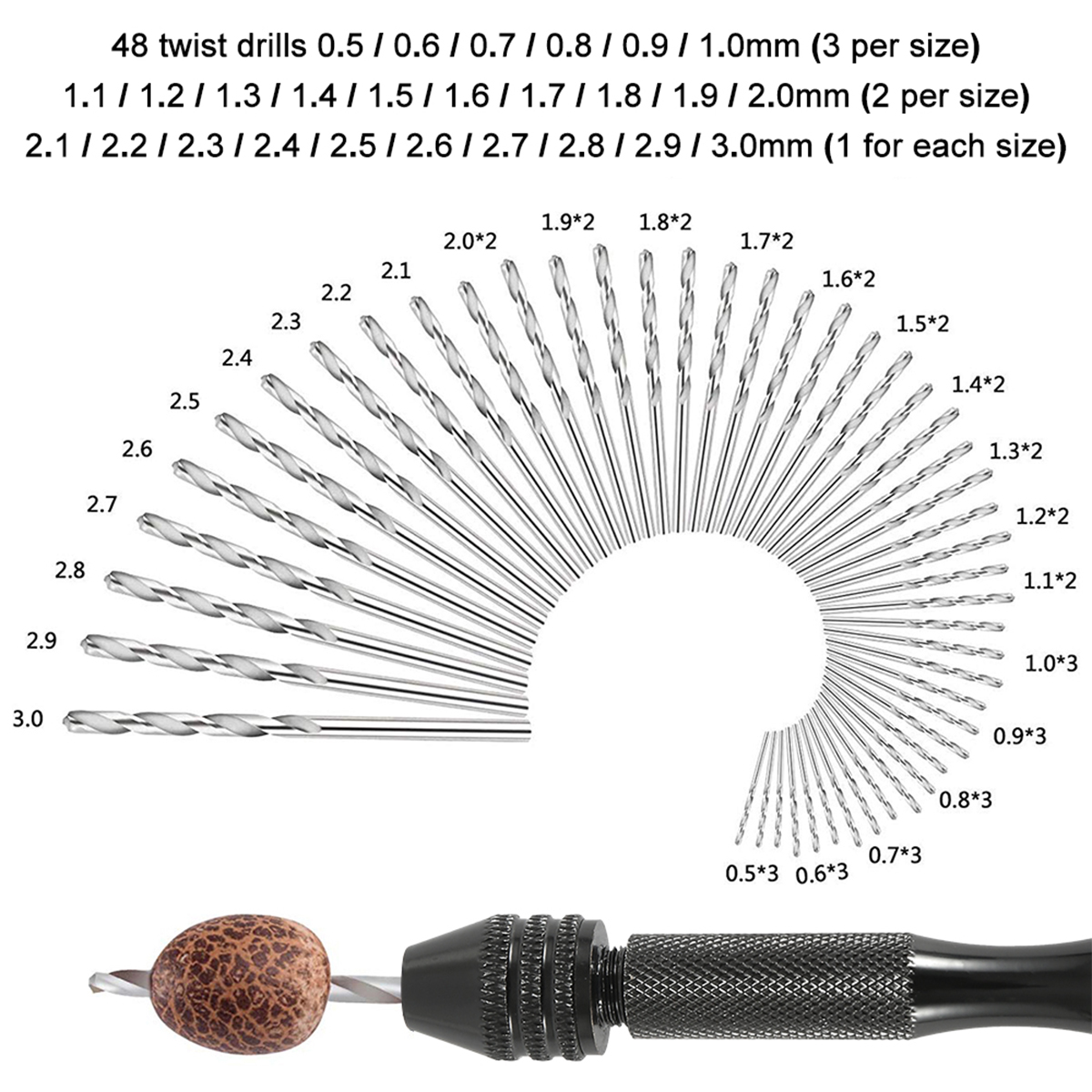 49pcs Twist Hand Drill Bit Set - Pin Vice Micro ulasan dan harga