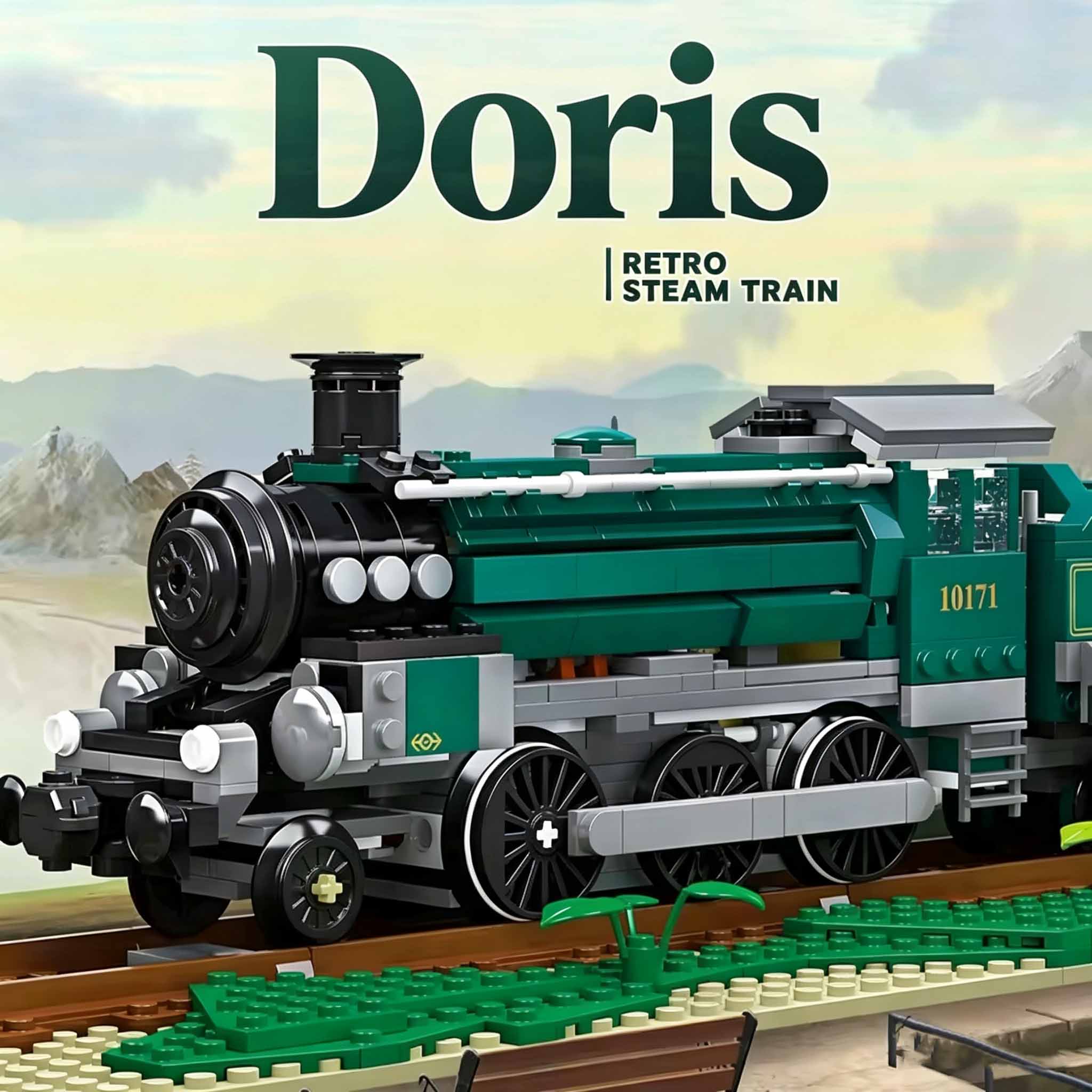 Retro Green Steam Train Buildi - Model Kit Locomotive ulasan dan harga